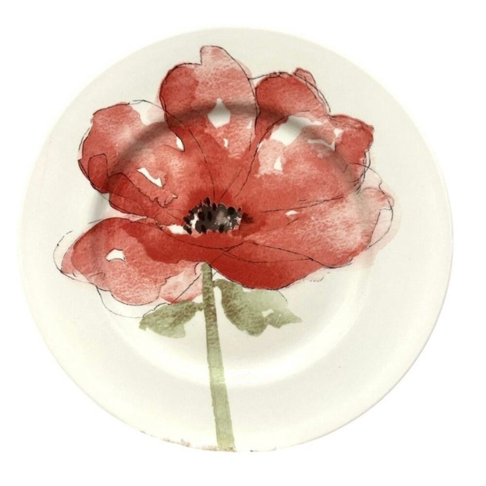Red Poppy Dinner Plates 11.25" Royal Stafford Burslem England Flower Garden